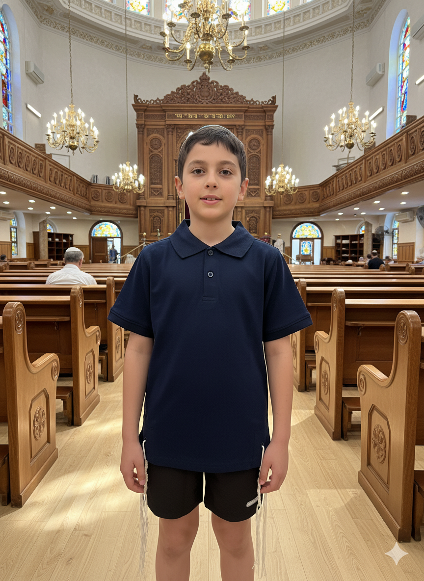 Kids Tzitzit Polo Shirt